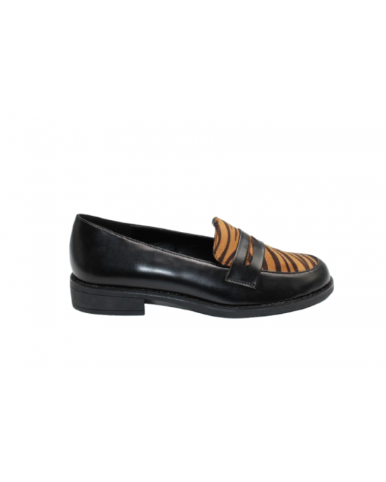 ΓΥΝΑΙΚΕΙΟ LOAFER ADAM'S  1-848-24536-26 ΜΑΥΡΟ/ΛΕΟΠΑΡ